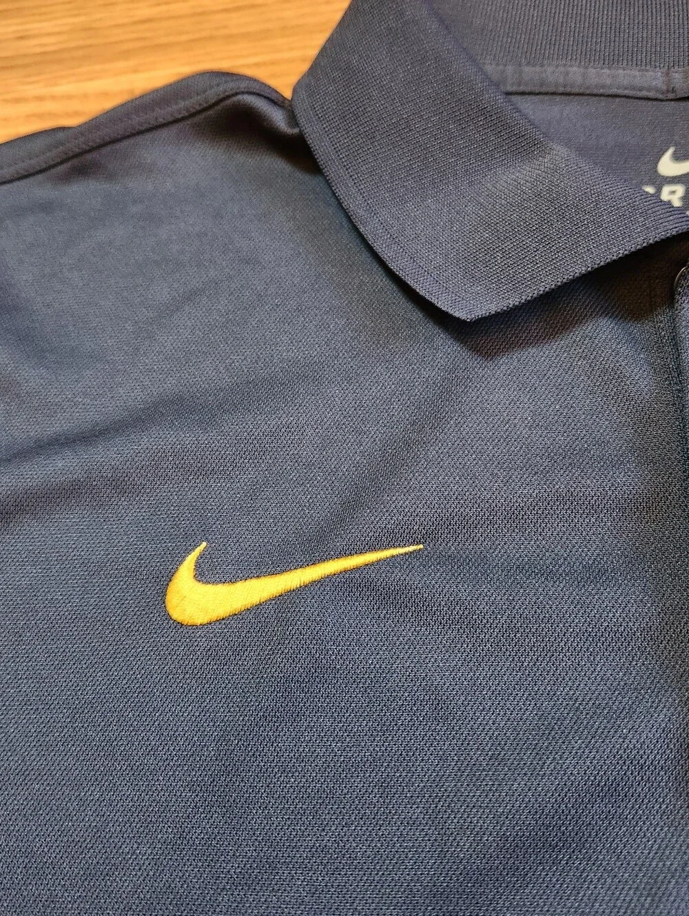 West Virginia Mountaineers Nike Elite Polo Shirt Men XL Blue DRI-FIT Performance